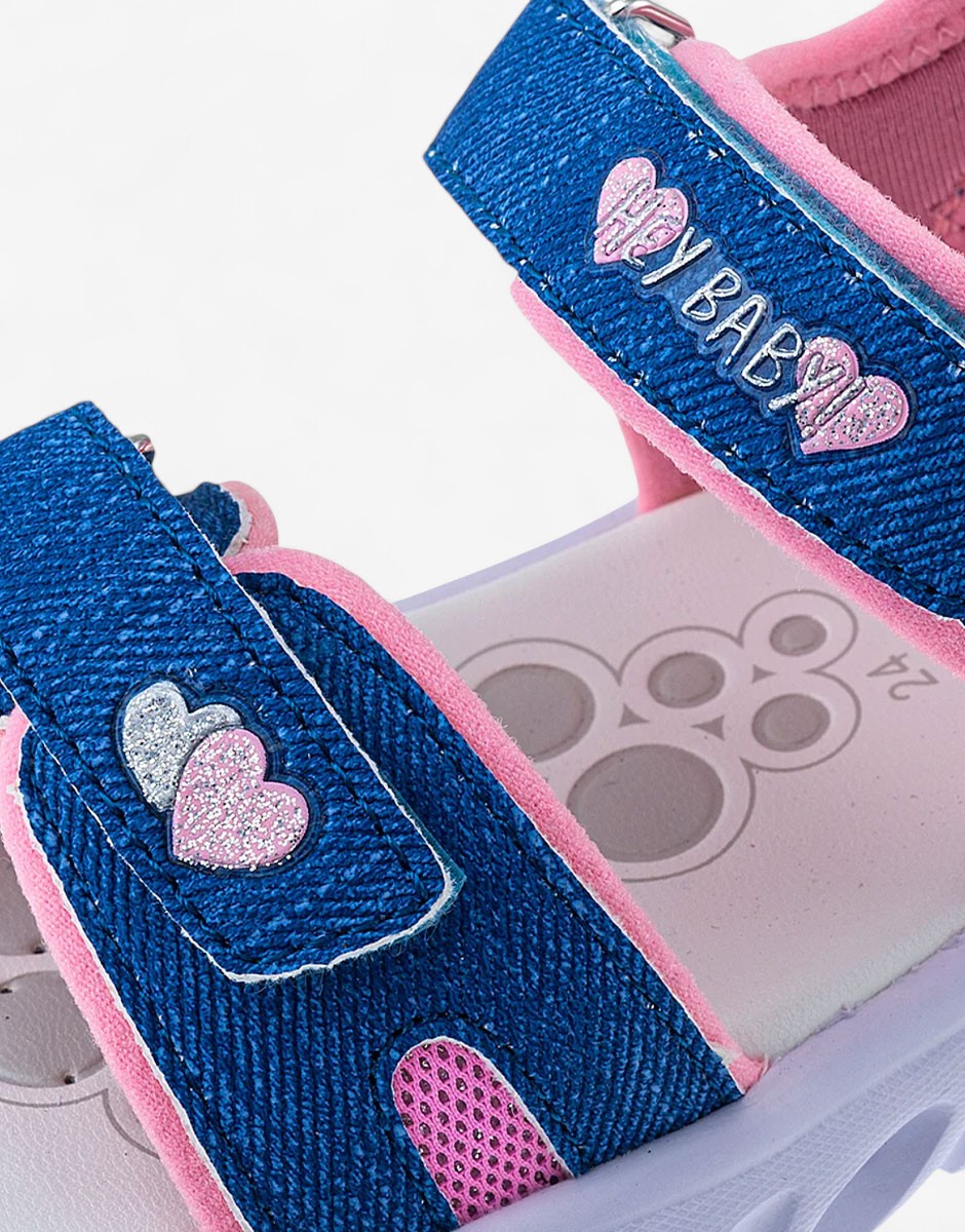 Chicco Girls Sandals Denim/Pink