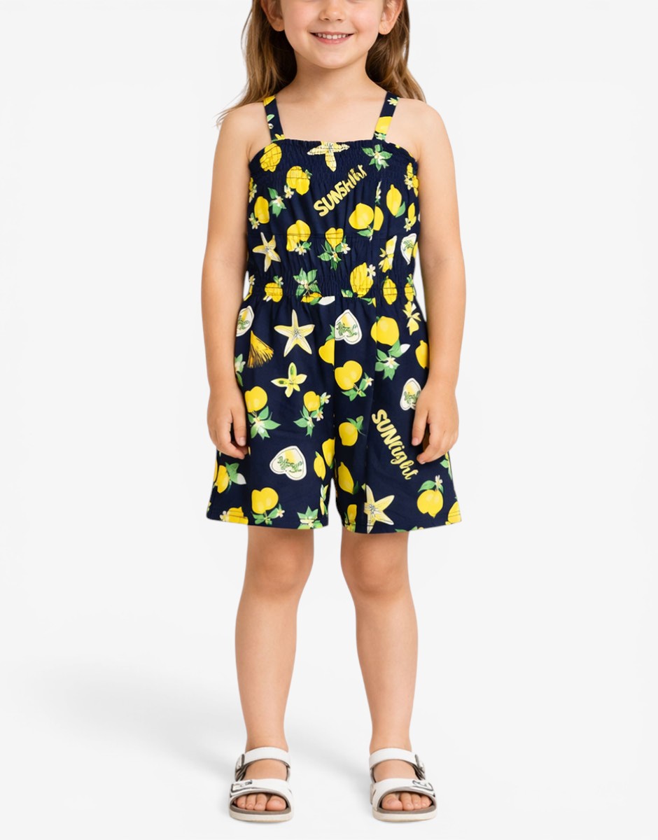 CHICCO Girls Short Dungarees Blue Printed