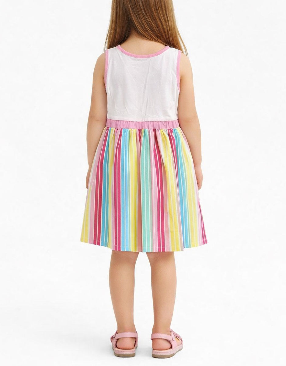 CHICCO Girls Sleeveless Dress Pink Striped