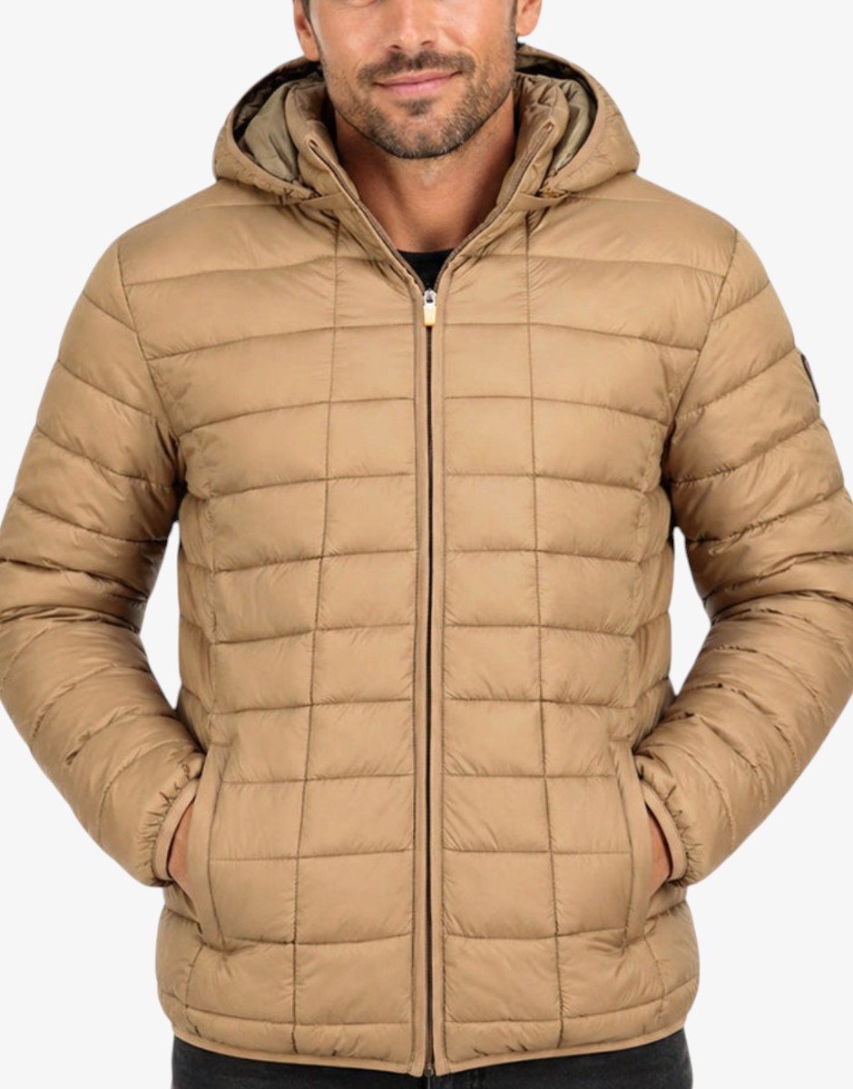 GEOGRAPHICAL NORWAY Aipter Puffer Hoodie Jacket Taupe