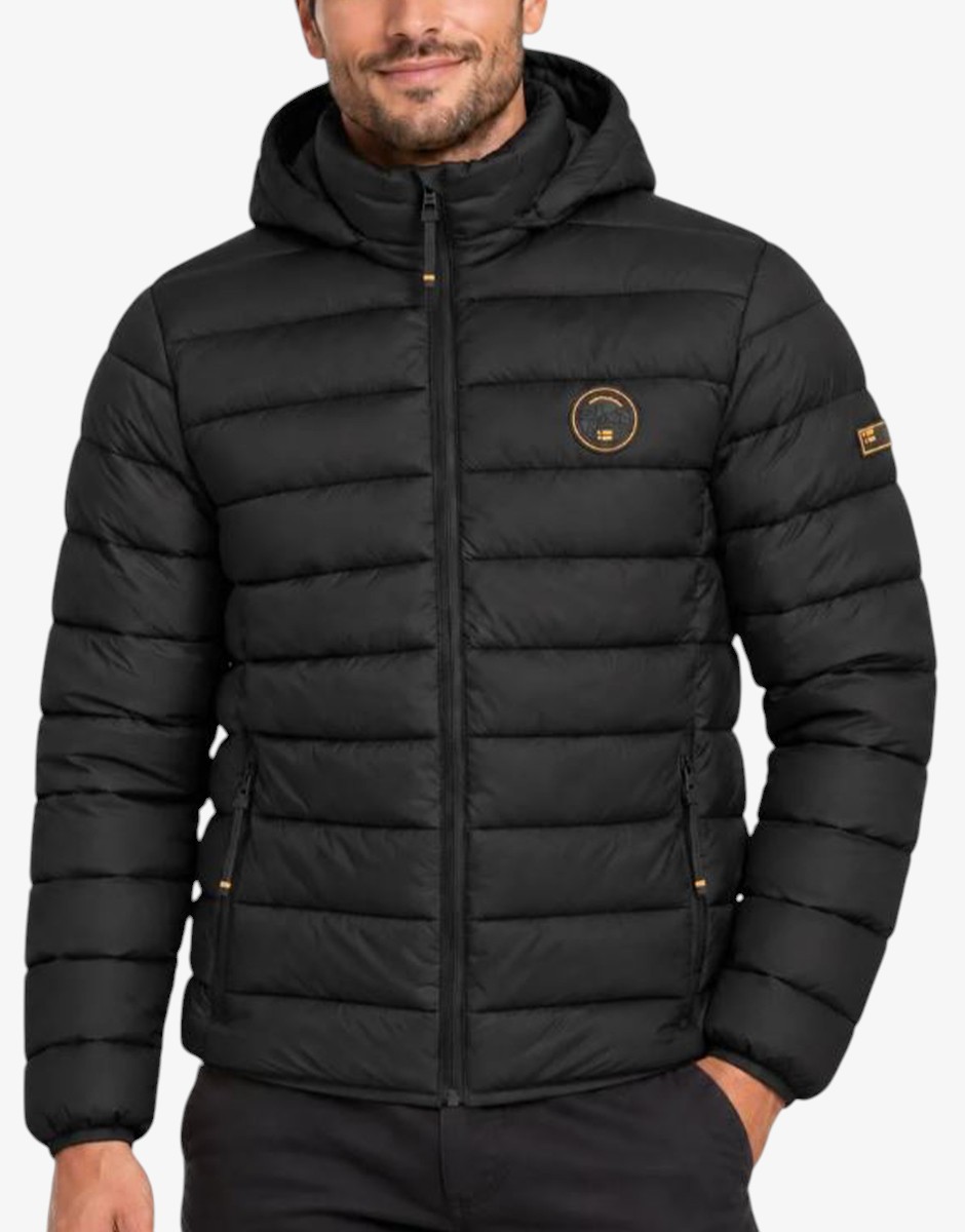 GEOGRAPHICAL NORWAY Amiglobe Puffer Hoodie Jacket Black