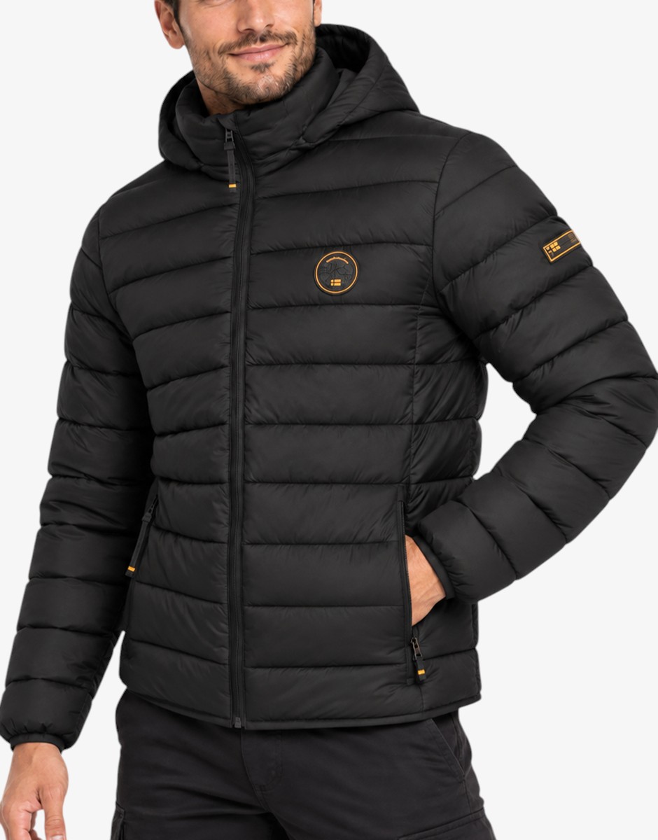 GEOGRAPHICAL NORWAY Amiglobe Puffer Hoodie Jacket Black