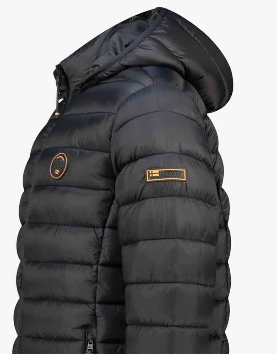 GEOGRAPHICAL NORWAY Amiglobe Puffer Hoodie Jacket Black