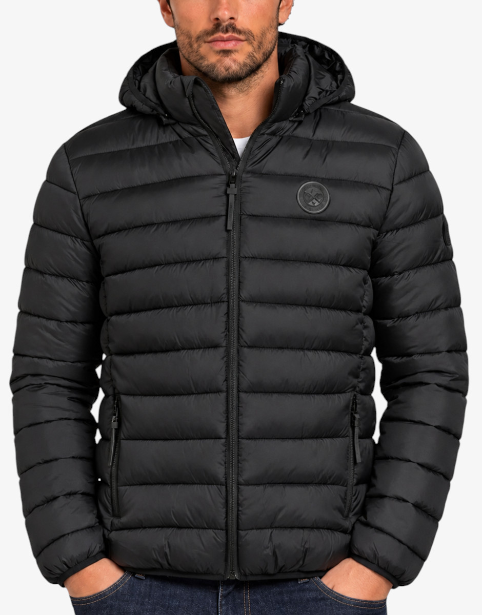 GEOGRAPHICAL NORWAY Amiglobe Puffer Hoodie Jacket Black