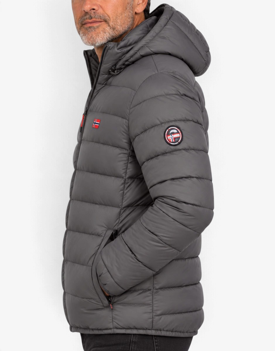 GEOGRAPHICAL NORWAY Amigo Puffer Hoodie Jacket Grey