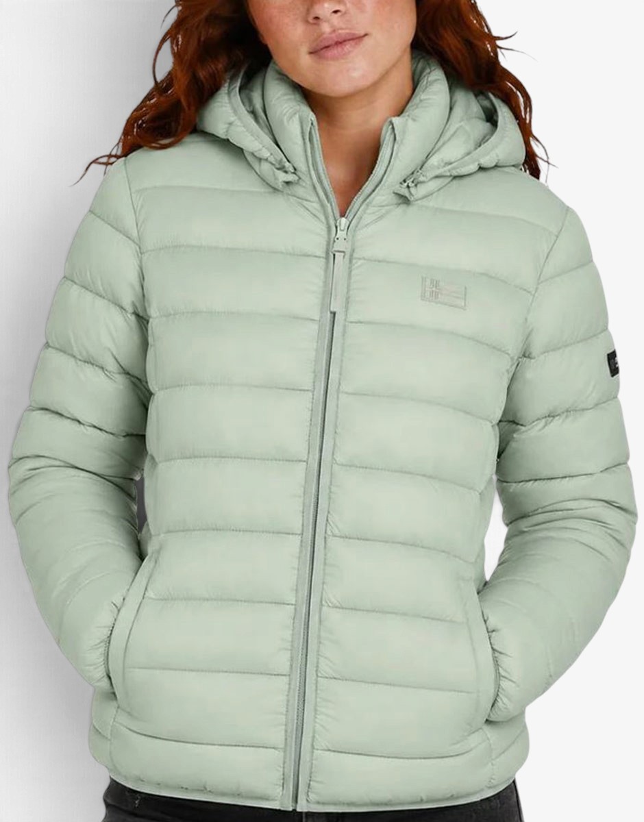 GEOGRAPHICAL NORWAY Atichoko Puffer Hoodie Jacket Almond