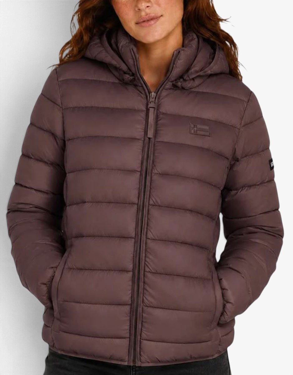 GEOGRAPHICAL NORWAY Atichoko Puffer Hoodie Jacket Brown