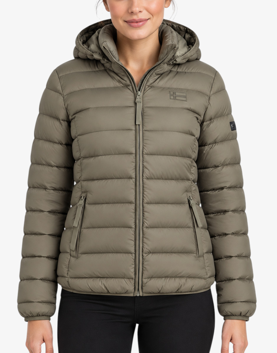GEOGRAPHICAL NORWAY Atichoko Puffer Hoodie Jacket Khaki