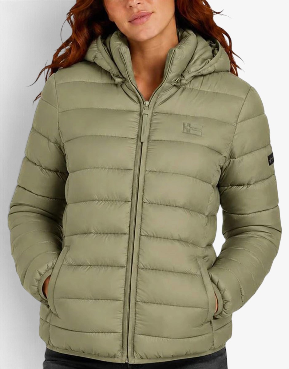 GEOGRAPHICAL NORWAY Atichoko Puffer Hoodie Jacket Olive