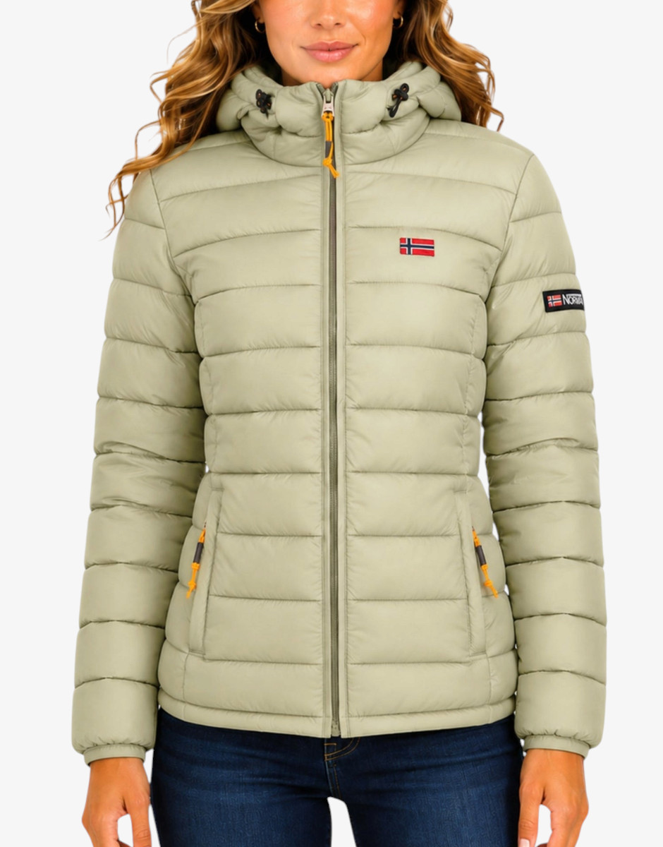 GEOGRAPHICAL NORWAY Atikolor Puffer Hoodie Jacket Sage