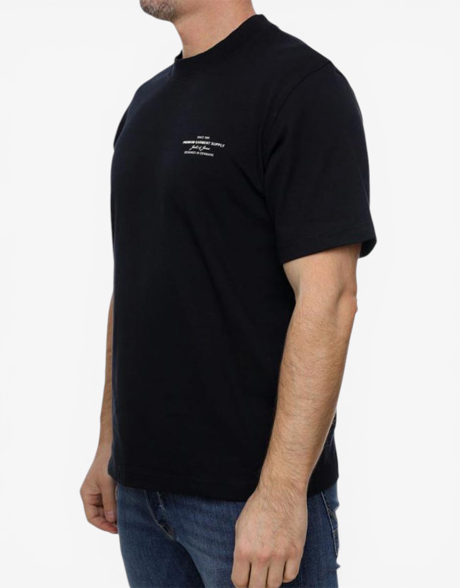 JACK&JONES Black And Branding Tee Black