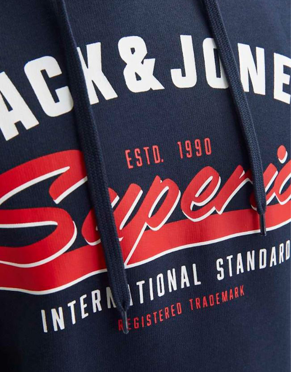 JACK&JONES JJelogo Sweat Hood 2 Col 24/25 Noos Navy