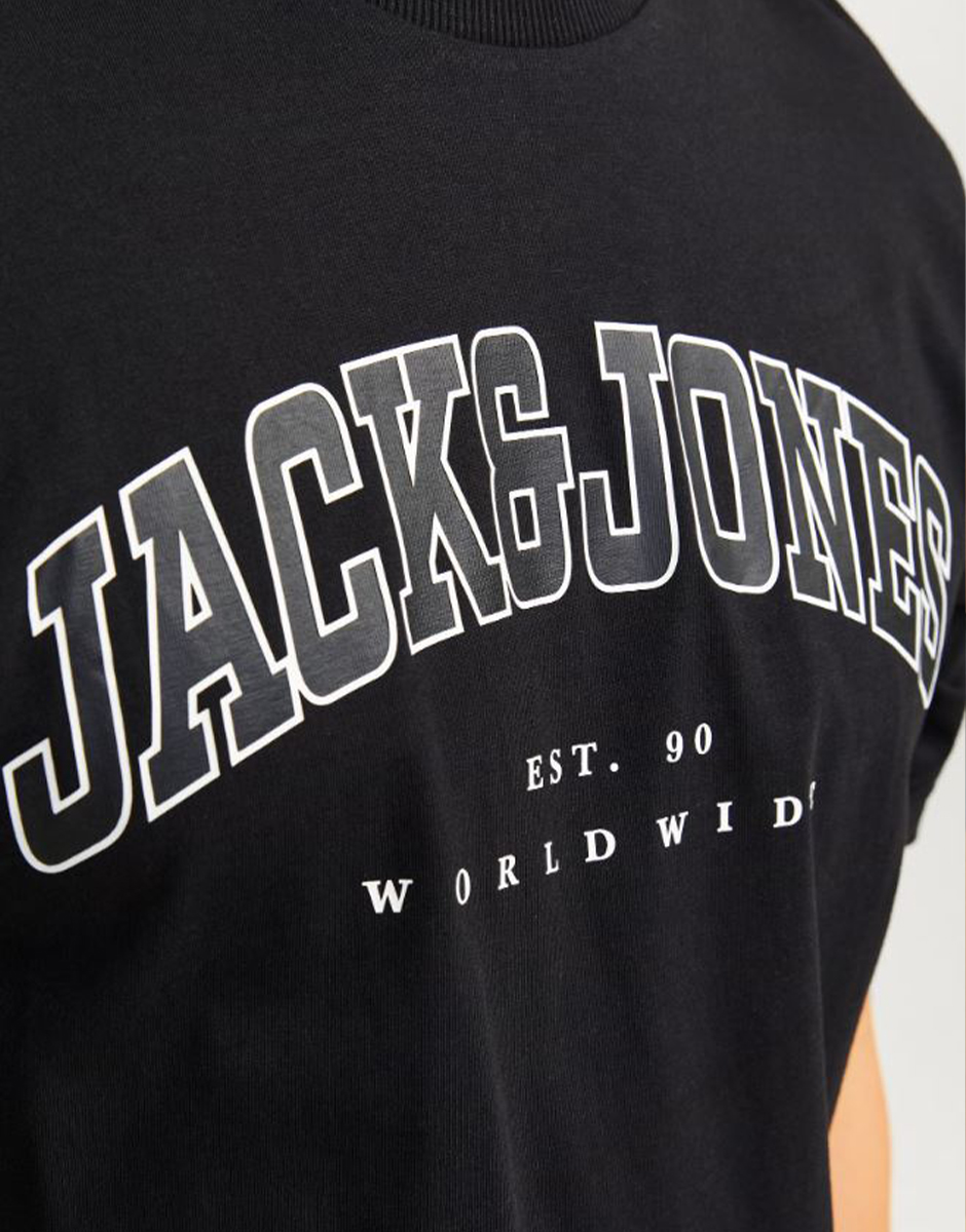 JACK&JONES Jjecaleb Varsity Tee SS O-Neck Noos Black