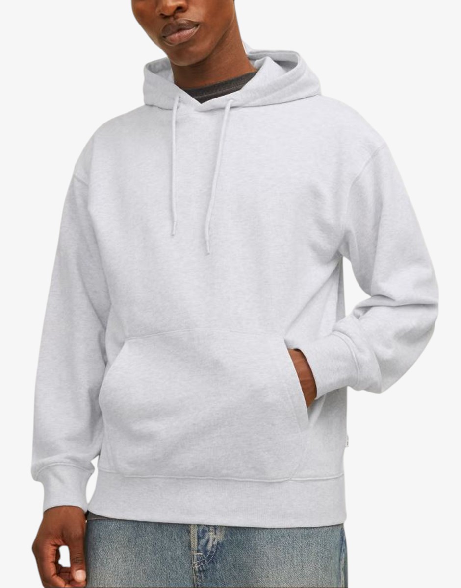 JACK&JONES Jjecharge Sweat Hood Noos White Melange