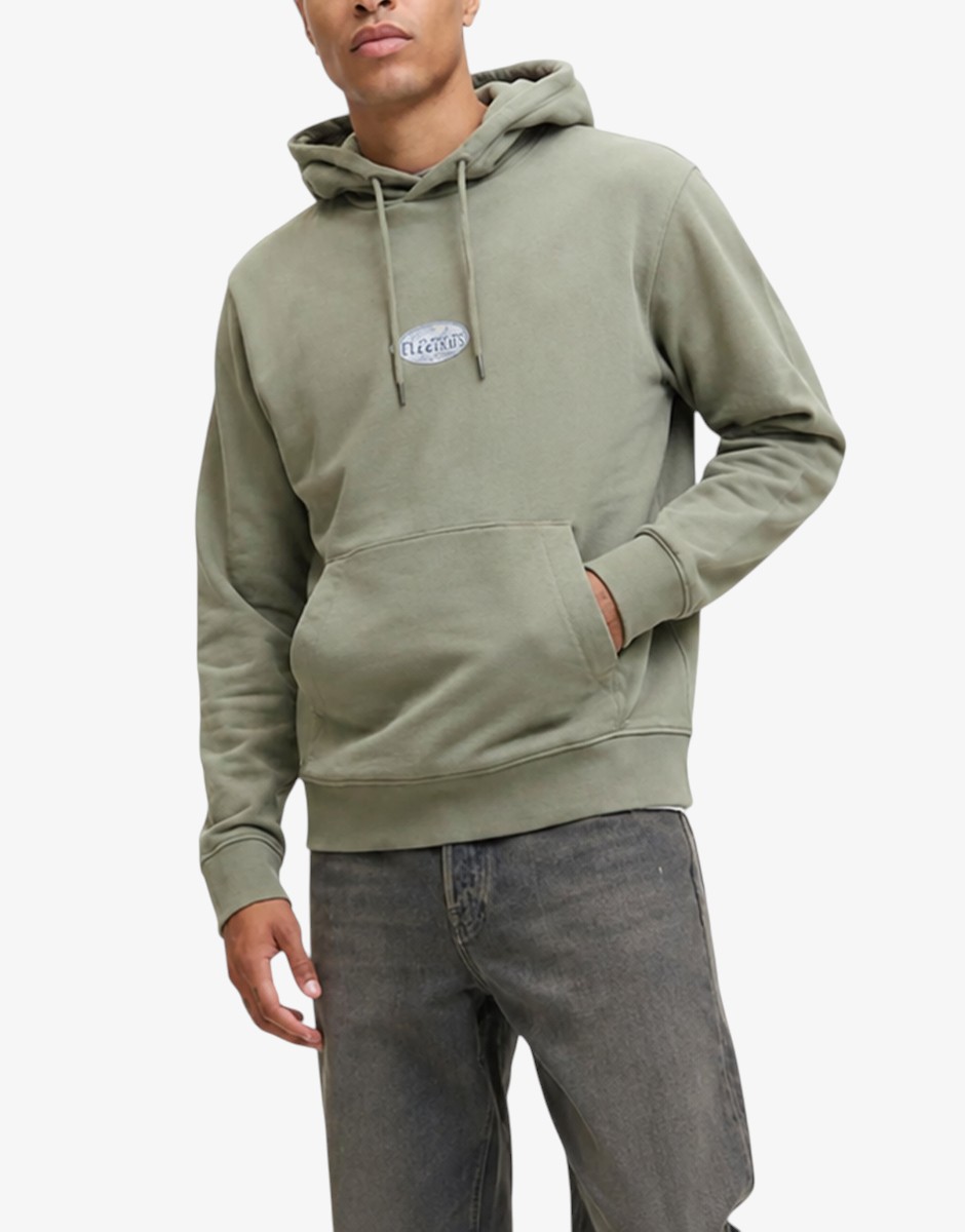 JACK&JONES Jjedetroit Sweat Hood Styd AW25 Gray