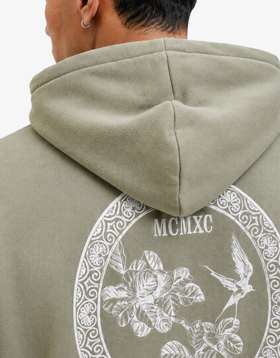 JACK&JONES Jjedetroit Sweat Hood Styd AW25 Gray
