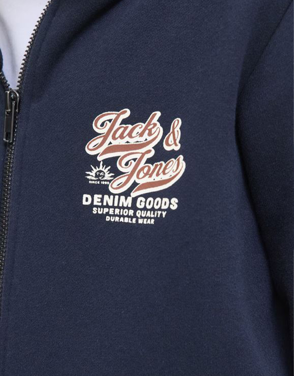 JACK&JONES Jjelogo Sweat Ziphood 2Col Noos JNR Navy