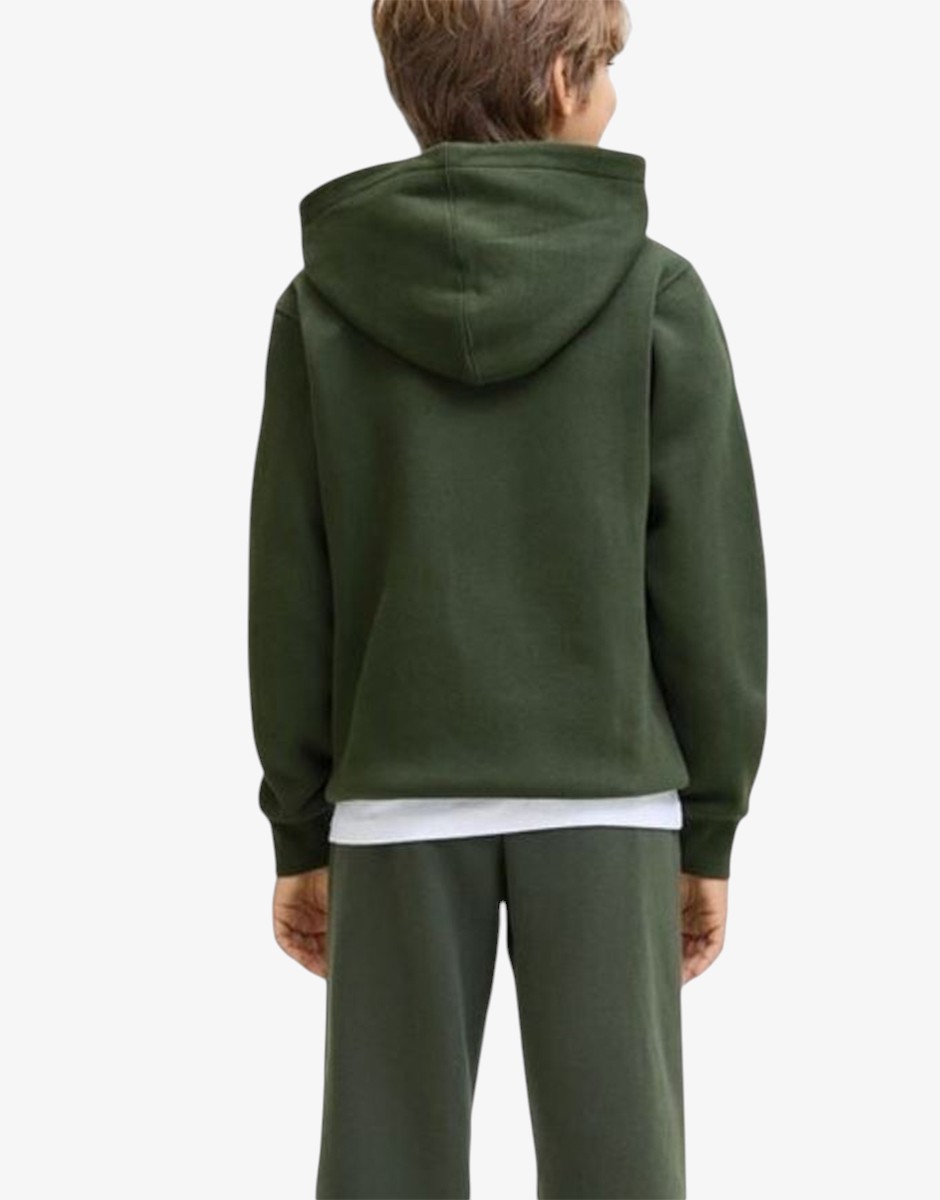 JACK&JONES Jjestar JJ Sweat Hood Noos JNR Green