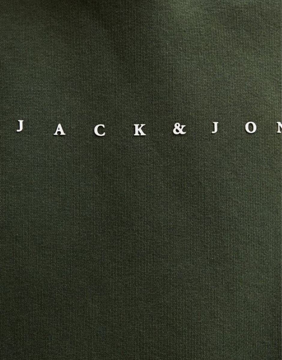 JACK&JONES Jjestar JJ Sweat Hood Noos JNR Green