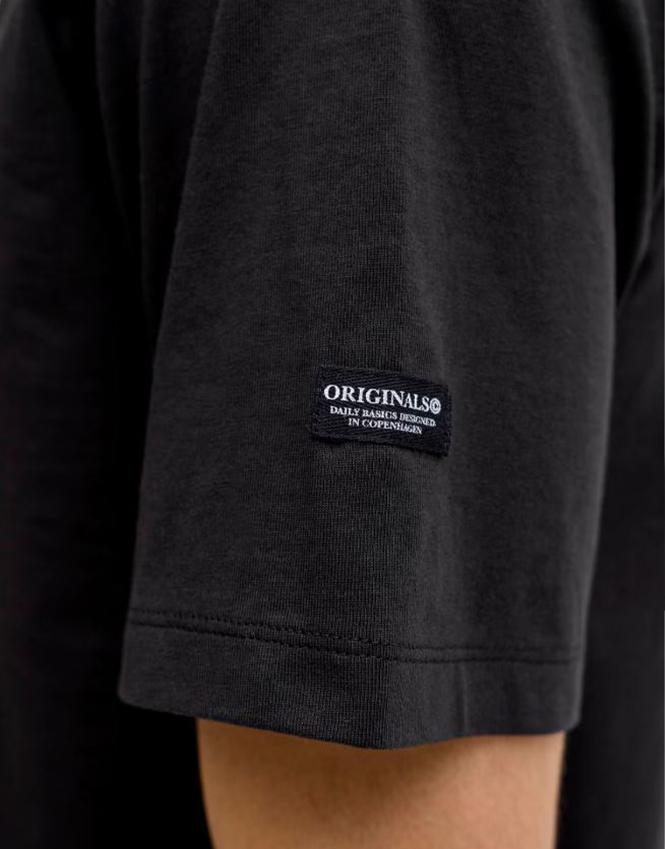 JACK&JONES Jorcatskills Square Branding Tee SSCN LN Black