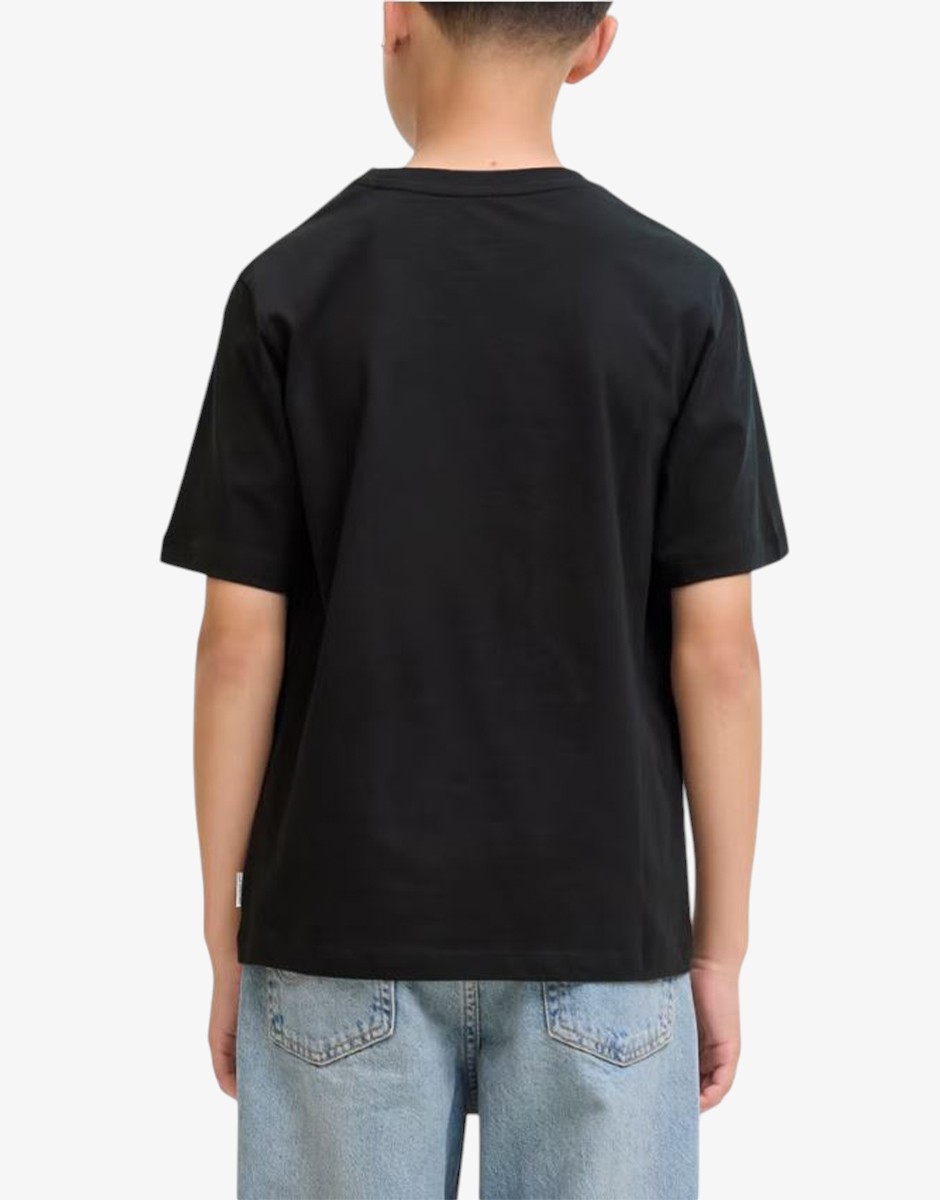 JACK&JONES Jorinwood Block Brend Tee Ss Cn Noos Jnr Black