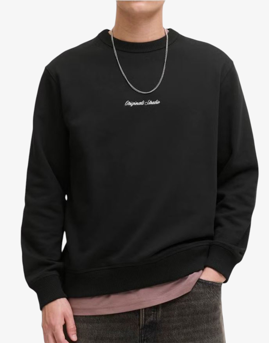 JACK&JONES Jornorrebro Emb Sweat Crew Noos Black
