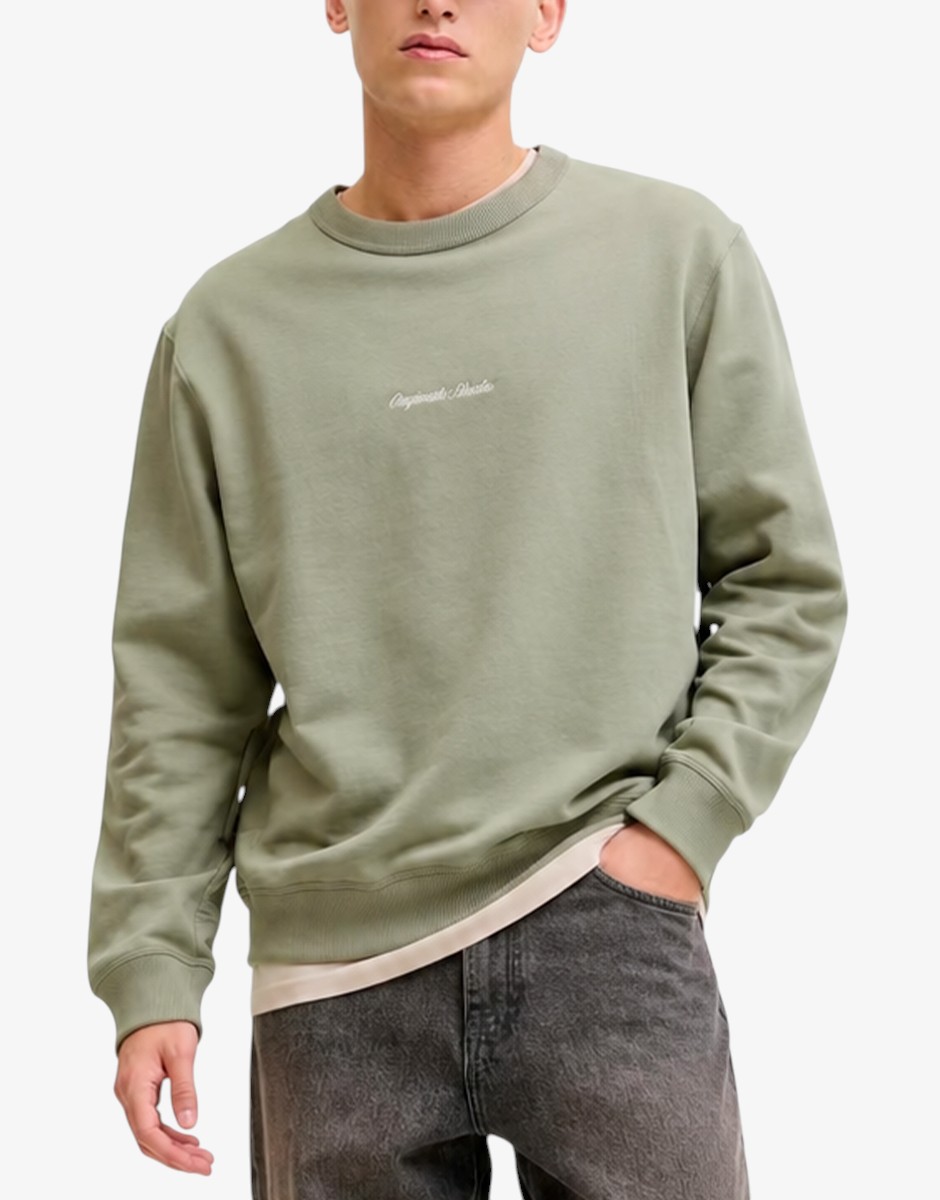 JACK&JONES Jornorrebro Emb Sweat Crew Noos Seagrass 