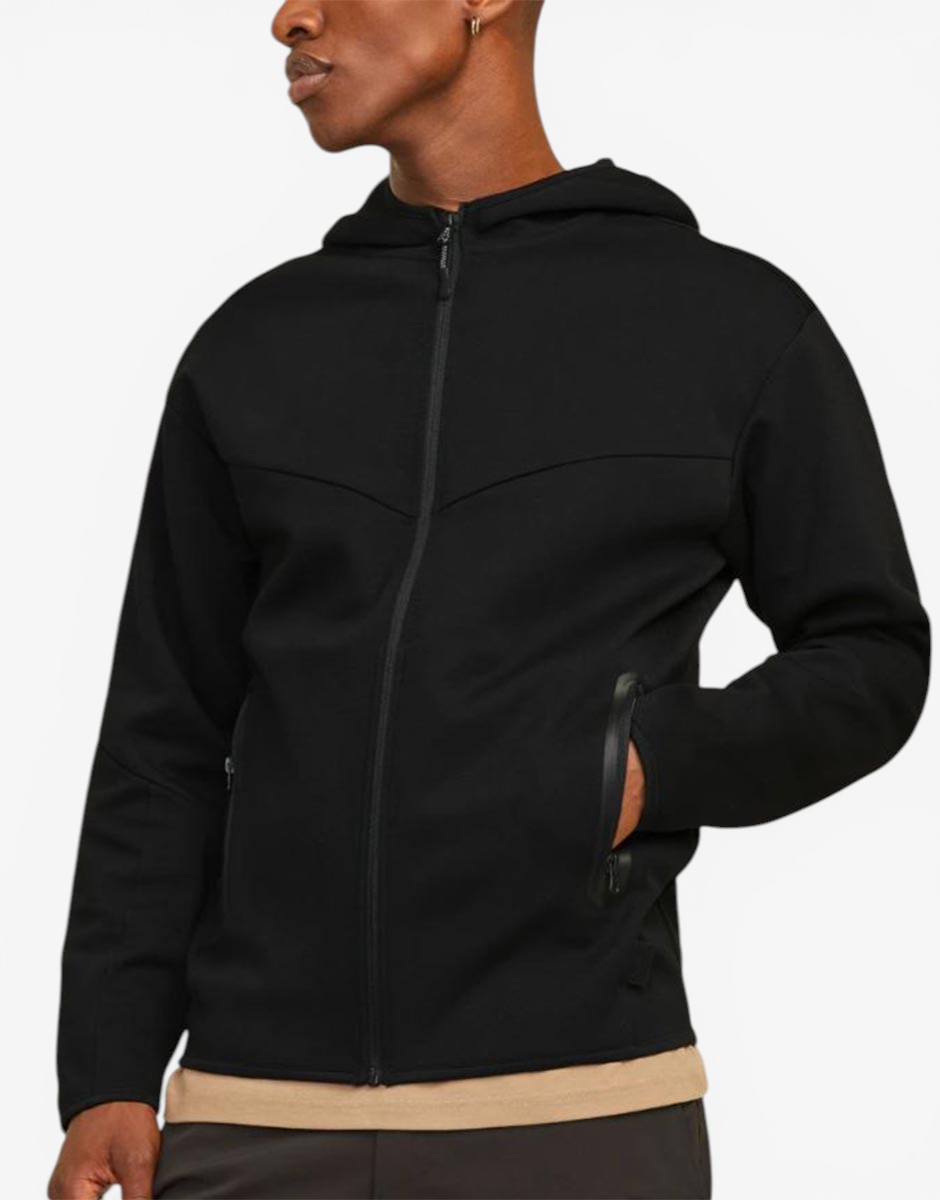 JACK&JONES Jcofusion Sweat Zip Hood Noos Black