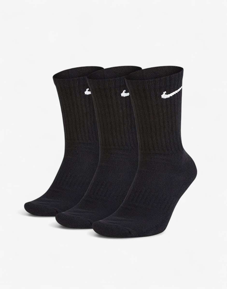 NIKE 3-Pack Value Cushioned Crew Socks Black