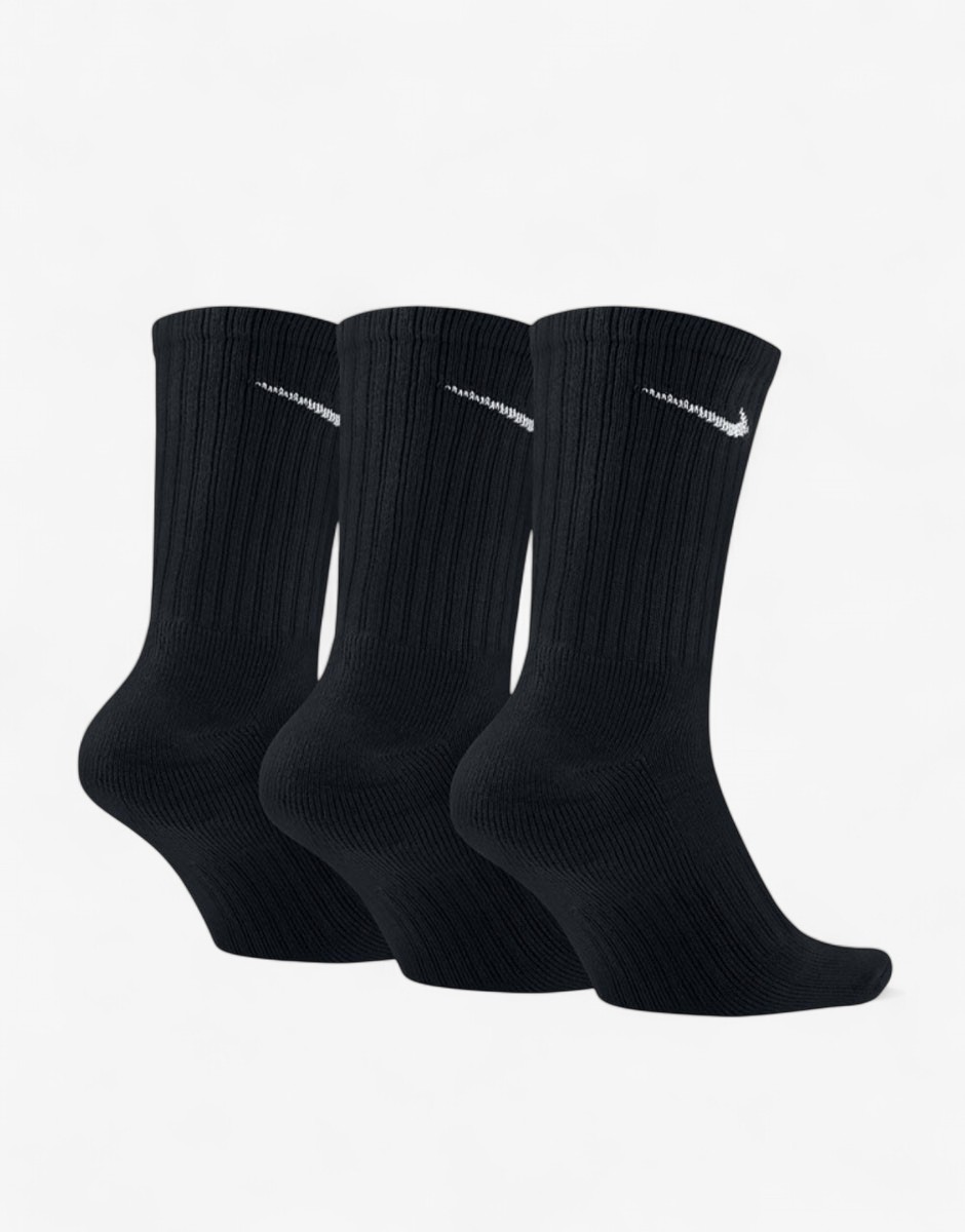 NIKE 3-Pack Value Cushioned Crew Socks Black
