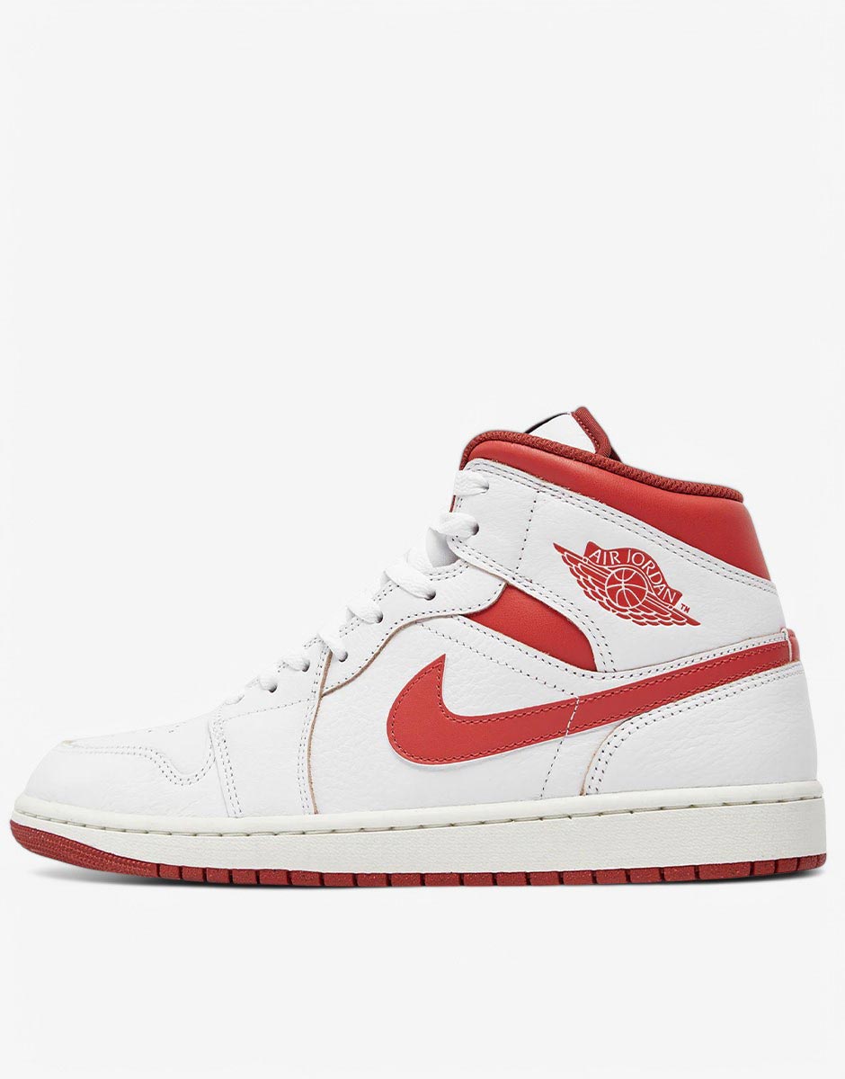 NIKE Air Jordan 1 Mid Se Shoes White/Red