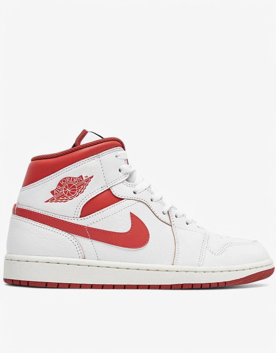NIKE Air Jordan 1 Mid Se Shoes White/Red