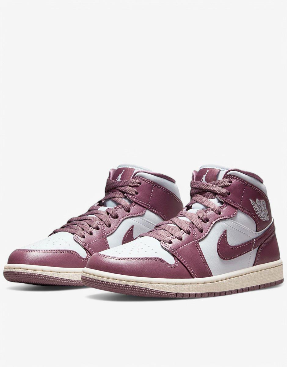 NIKE Air Jordan 1 Mid Shoes Mauve/White