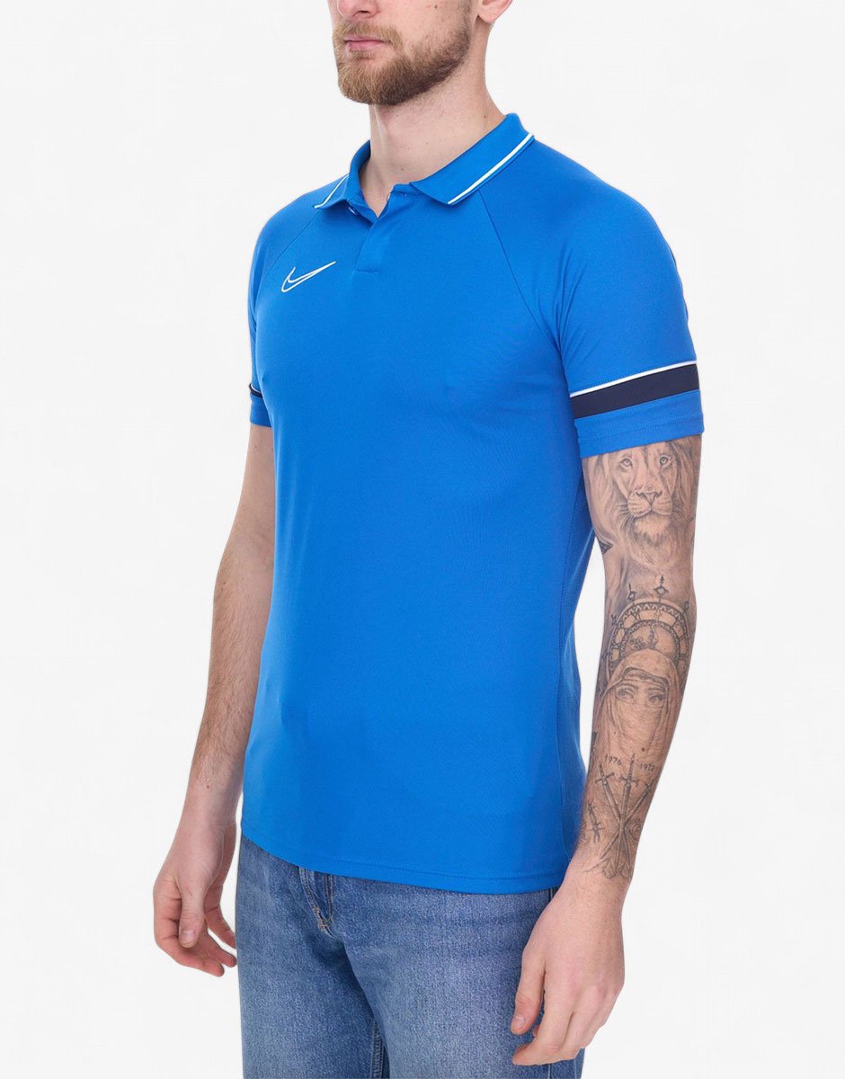 NIKE Dri-Fit Academy 21 Short Sleeve Polo Blue
