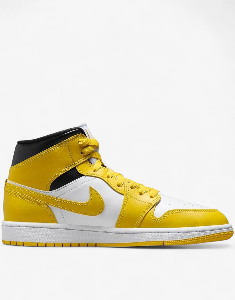 NIKE Jordan 1 Mid Shoes White/Yellow