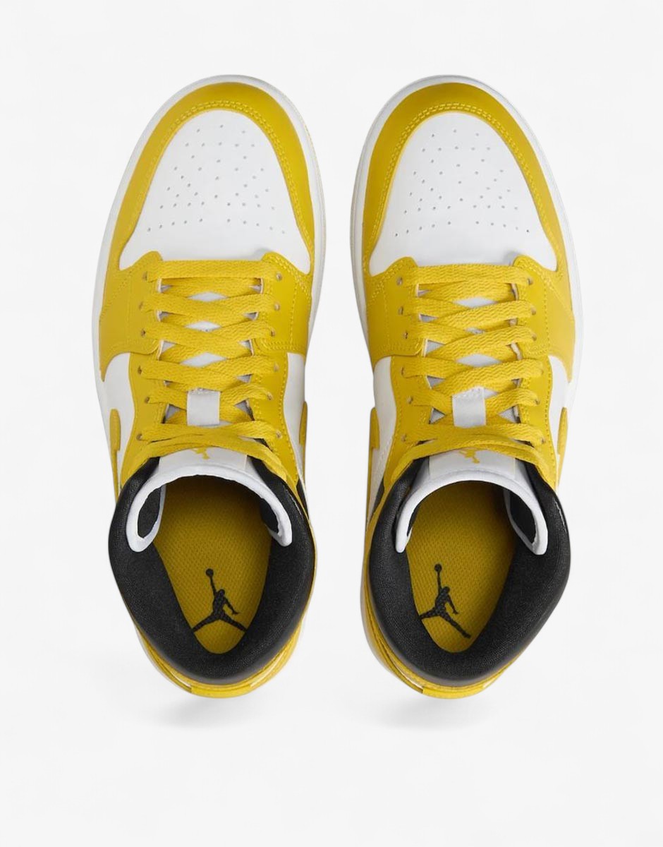 NIKE Jordan 1 Mid Shoes White/Yellow