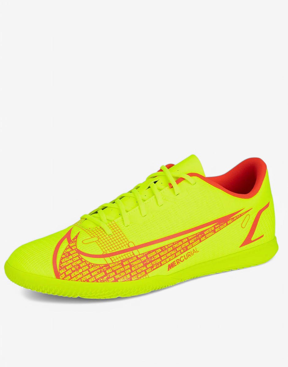 NIKE Mercurial Vapor 14 Club Indoor Football Shoes Volt/Bright Crimson