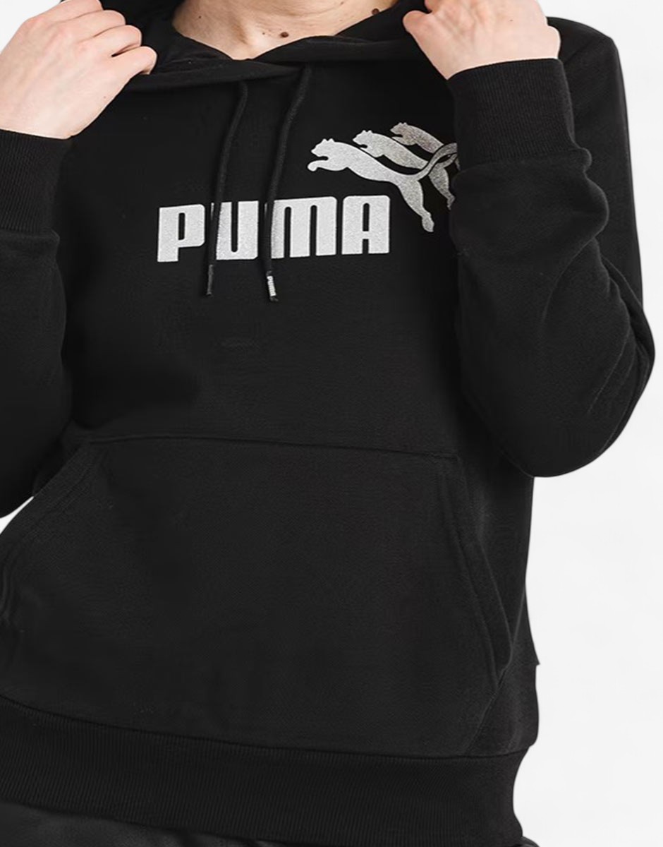 PUMA  Essentials+ Metallic Spark Hoodie Black