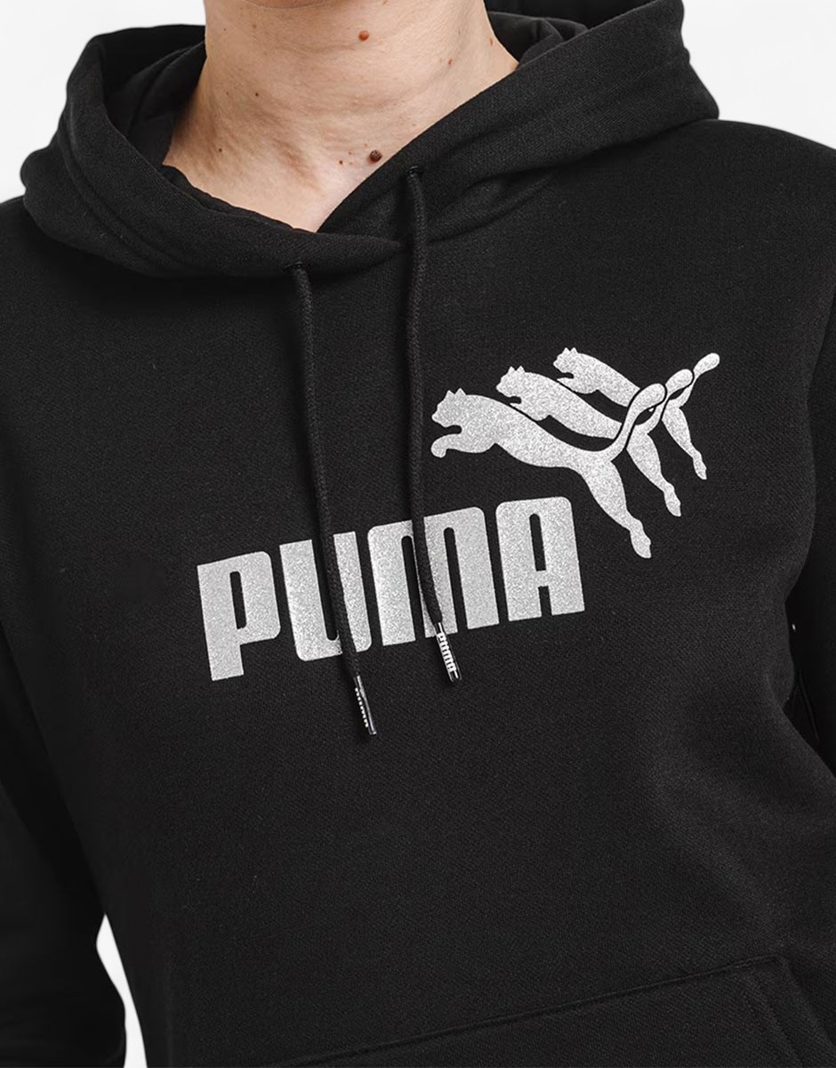 PUMA  Essentials+ Metallic Spark Hoodie Black