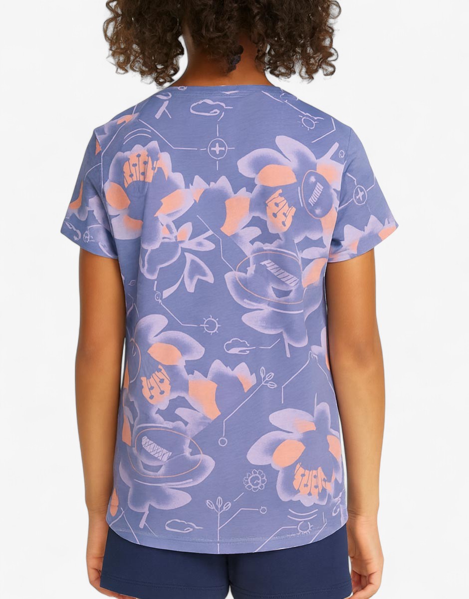 PUMA Alpha All Over Print Tee Hazy Blue
