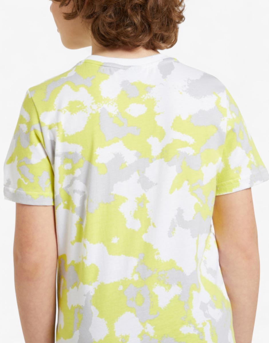 PUMA Alpha All Over Print Tee White/Yellow 