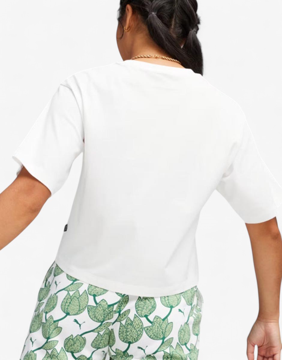 PUMA Blossom Short Graphic Tee White/Green