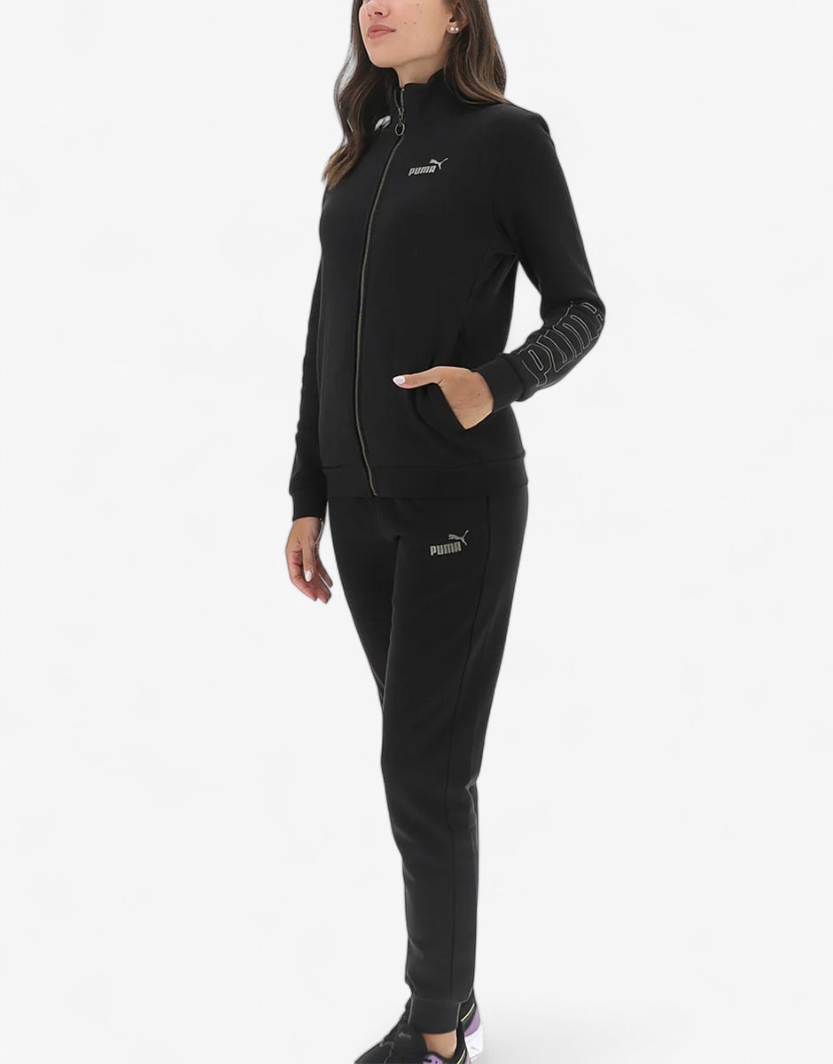 PUMA Bronze Full-Zip Tracksuit Black