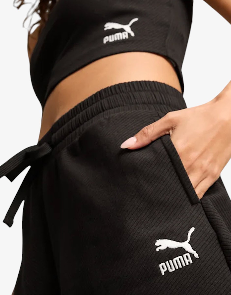 PUMA Classics Ribbed A-Line Shorts Black