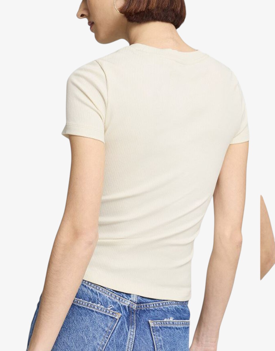 PUMA Classics Ribbed Slim Tee Еcru