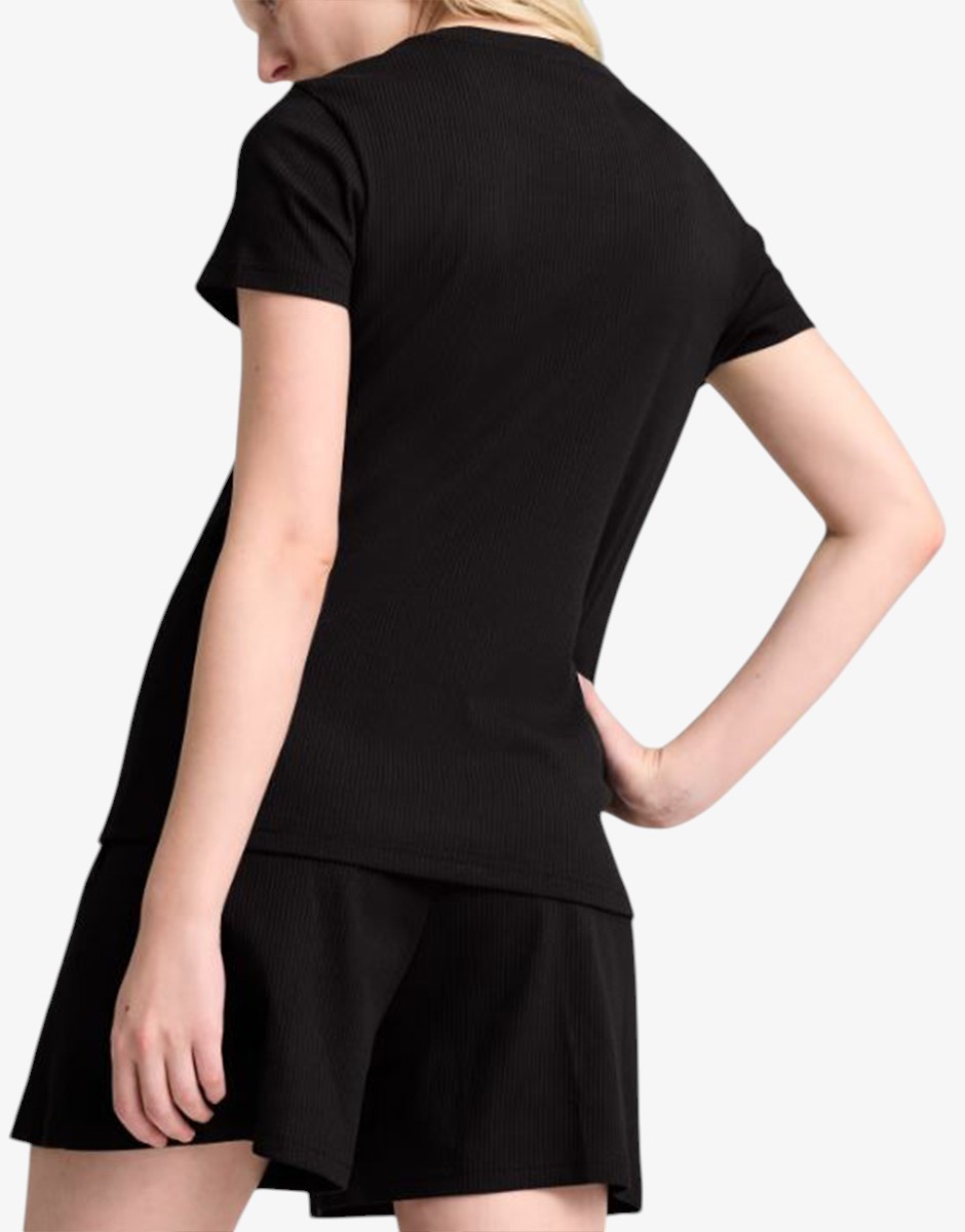 PUMA Ess Elevated Rib Tee Black
