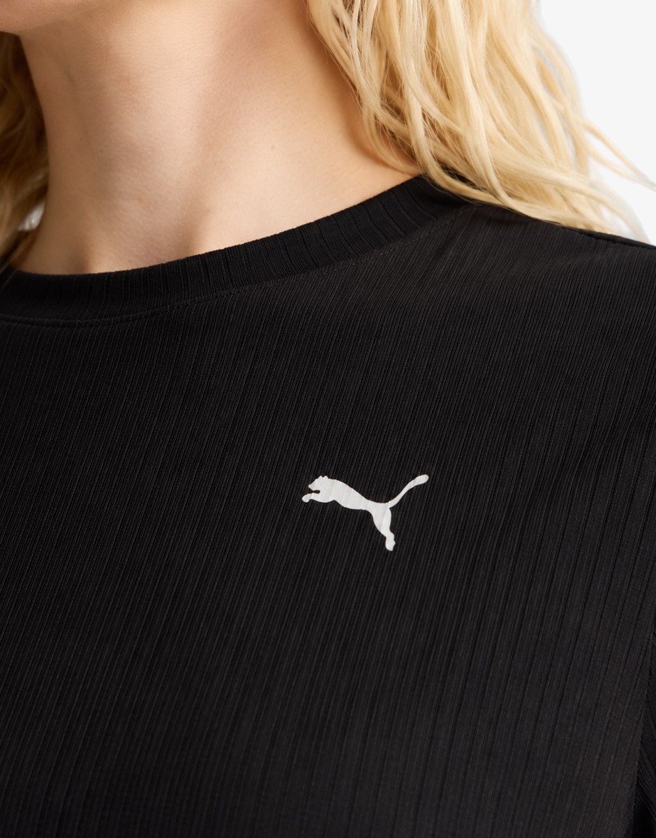 PUMA Ess Elevated Rib Tee Black