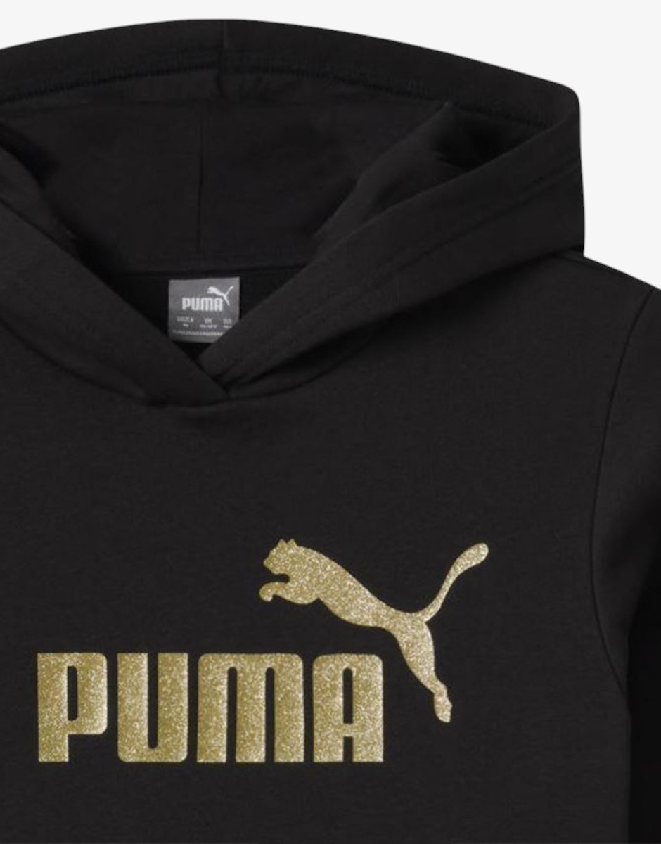 PUMA Ess Glitter Logo Hoodie Black