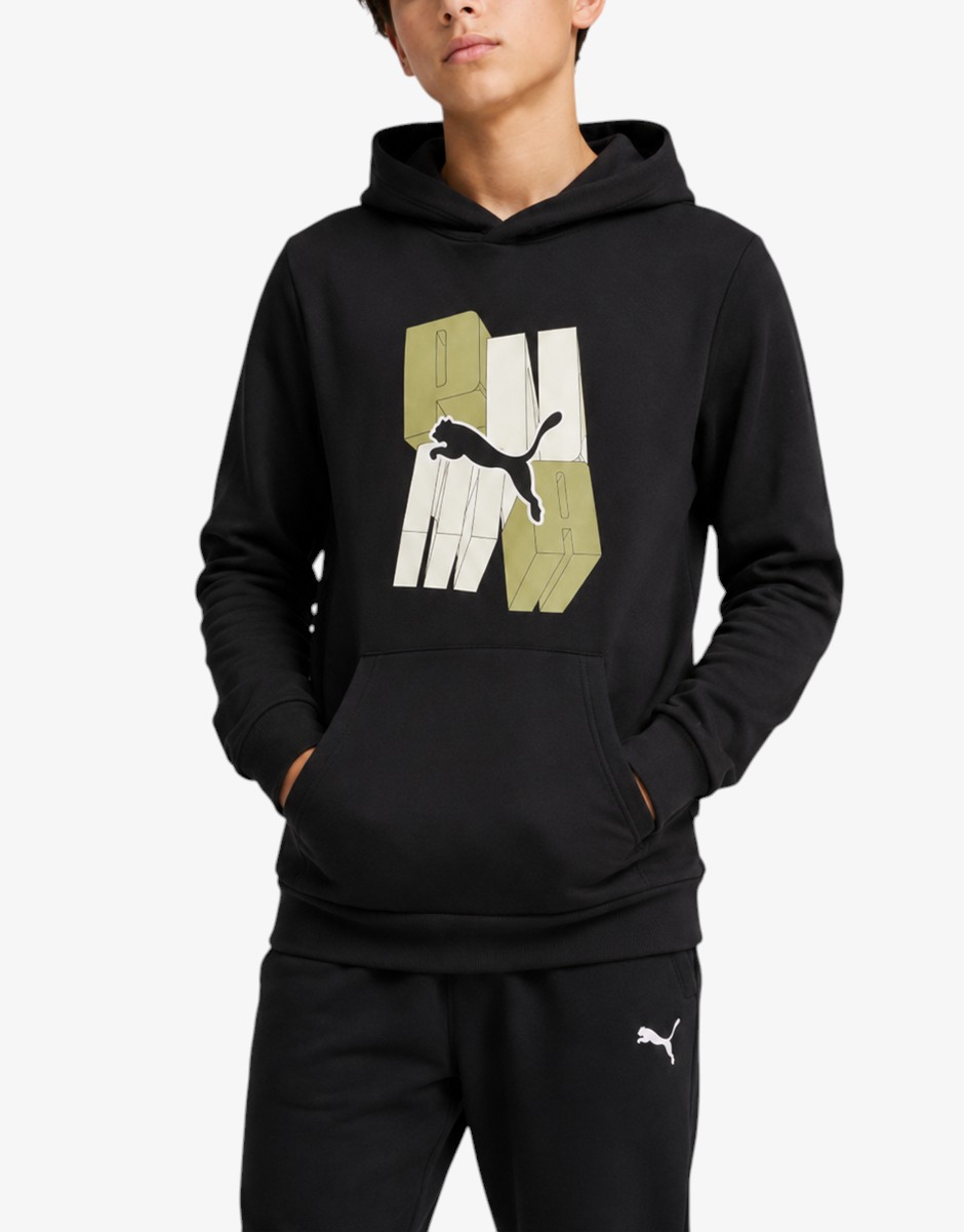 PUMA Ess Graphic Hoodie Black