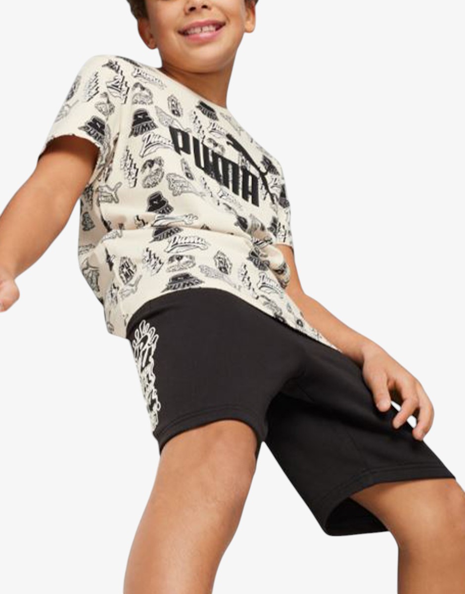PUMA Ess Mid 90s Aop Tee B White / Black
